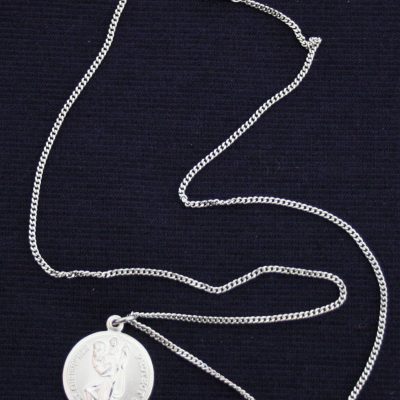 Silver Toned St. Christopher Medallion on 18" Chain