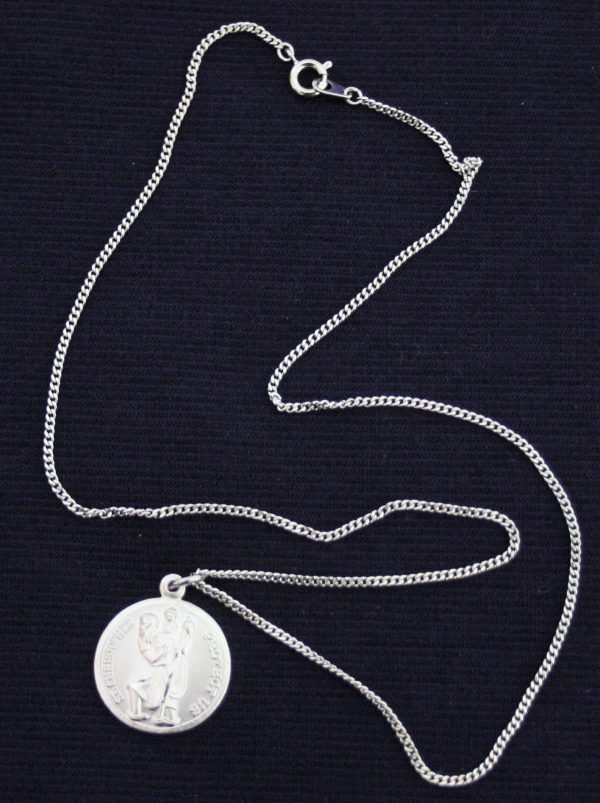 Silver Toned St. Christopher Medallion on 18" Chain