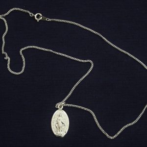 Traditional Silver Toned Miraculous Medal on 18" Chain