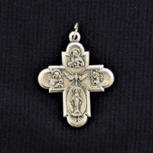 Four Way Silver Toned Holy Spirit Cross