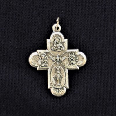 Four Way Silver Toned Holy Spirit Cross