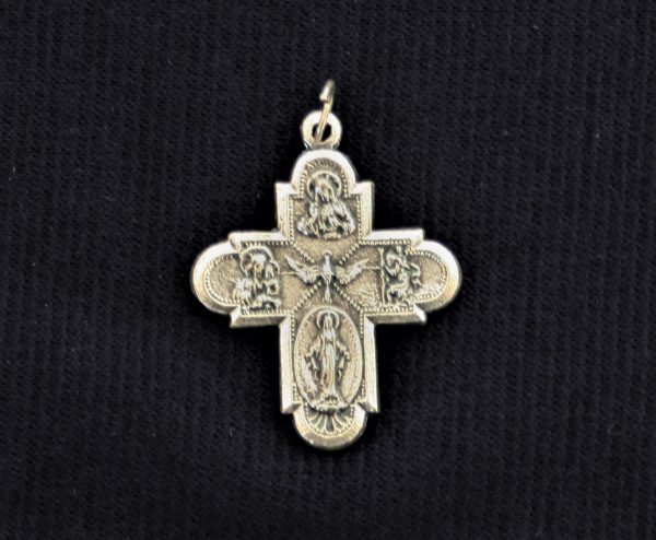Four Way Silver Toned Holy Spirit Cross