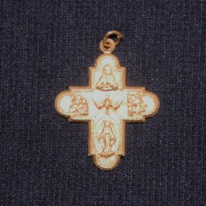 Four Way Gold Toned Holy Spirit Cross