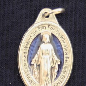 Prayer Miraculous Medal with Blue Background