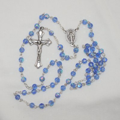 December "Blue Zircon" Birthstone Rosary