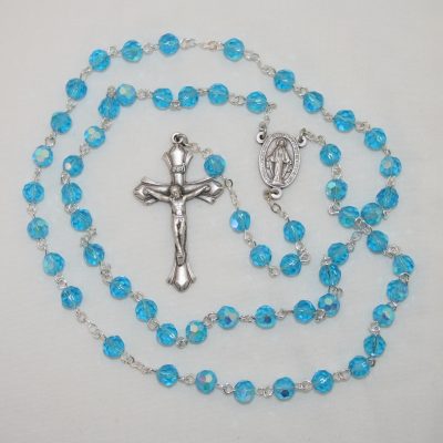 March Aquamarine Birthstone Rosary