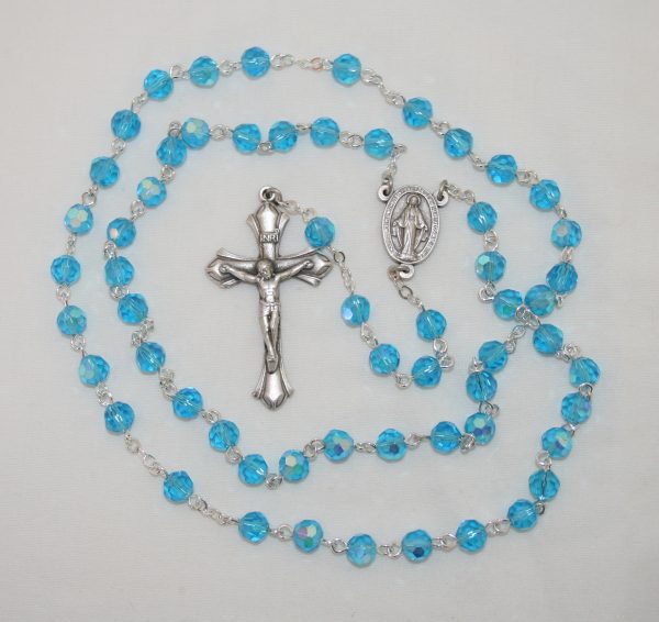 March Aquamarine Birthstone Rosary