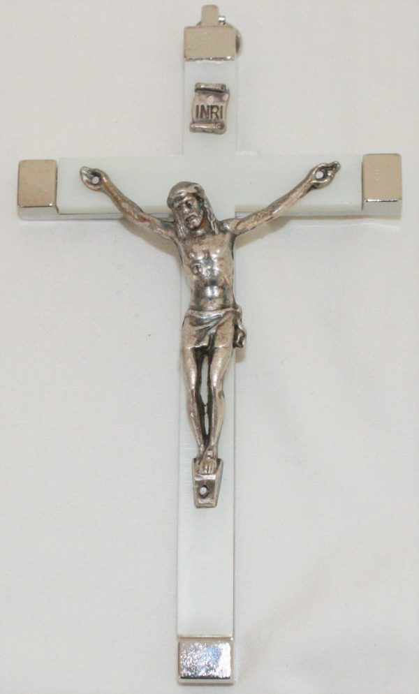 Traditional White Crucifix